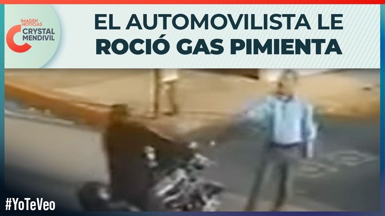 ¡Lo atropelló y se fue! Así fue captada una pelea entre automovilista y motociclista en Puebla