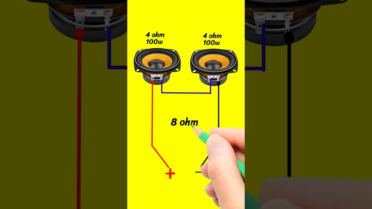 2 speaker series connection watt ar ohm kitne hotaa hai #shorts #channelnumber99 #animation