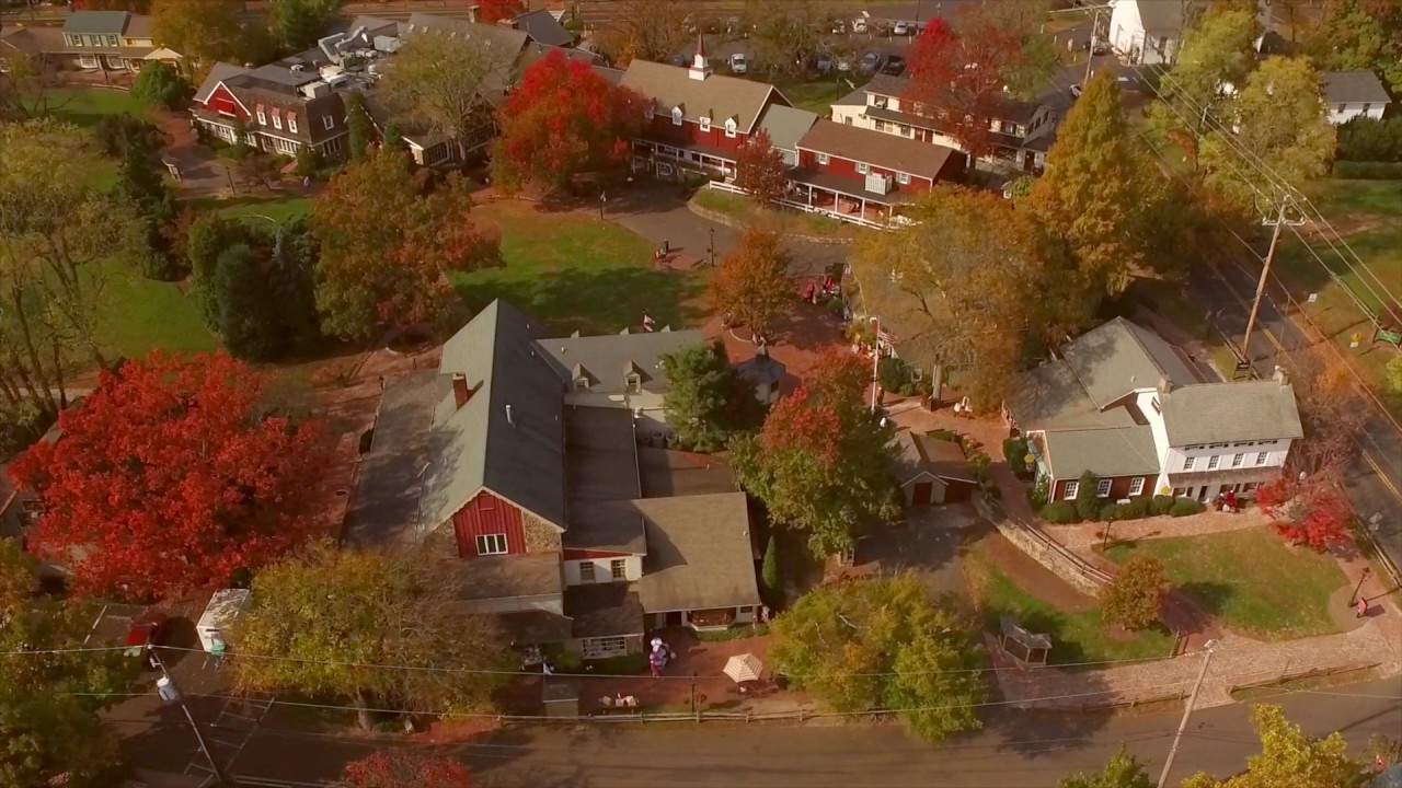 Aerial video of Peddler's Village in Bucks County