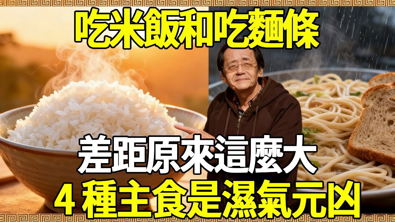 倪海廈:吃米飯和吃麵條的差距原來這麼大！4 種主食是濕氣元凶，難怪你越吃越累！可惜很多人三餐都在吃！ #倪海廈 #養生 #中醫 #黃帝內經 #中醫智慧 #中醫養生 #去溼氣 #脾胃虛寒