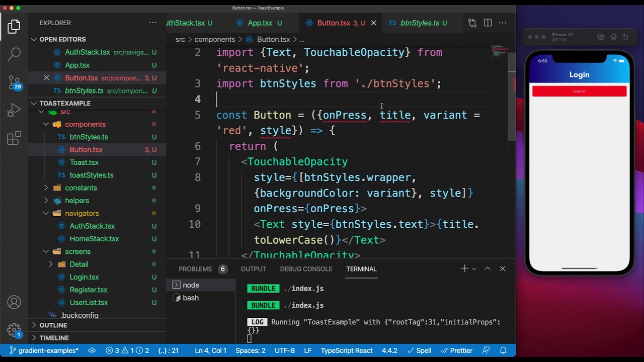 Учебник по React Native TypeScript. Состояние и свойства #2