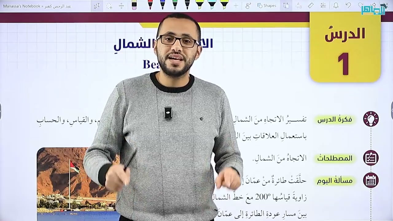 الصف العاشر/  الأتجاه من  الشمال