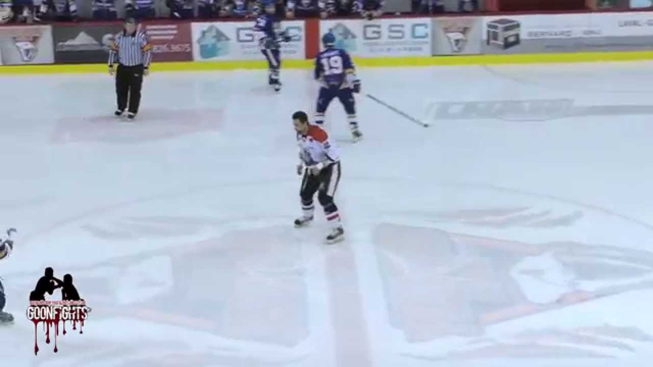 Curtis Tidball Vs Maxime Sanon Hockey Fight Laval Vs Cornwall LNAH Feb 7th 2015