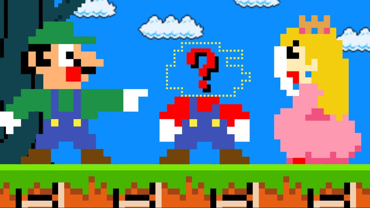 Super Mario Bros., но головы Марио не хватает?