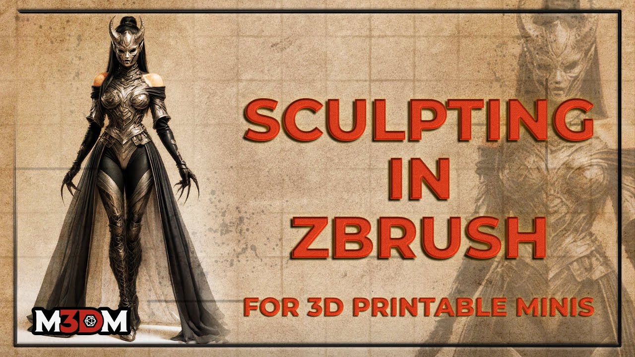 Oni Princess D&D Character in ZBrush | Live 3D Mini Sculpting for 3D Printing
