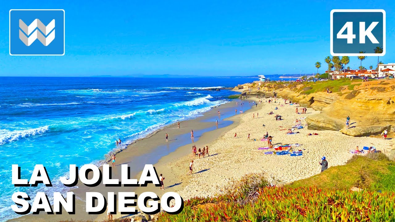 [4K] LA JOLLA COVE BEACH WAVES ☀️ San Diego California 2025 Coast Trail Walking Tour Vlog