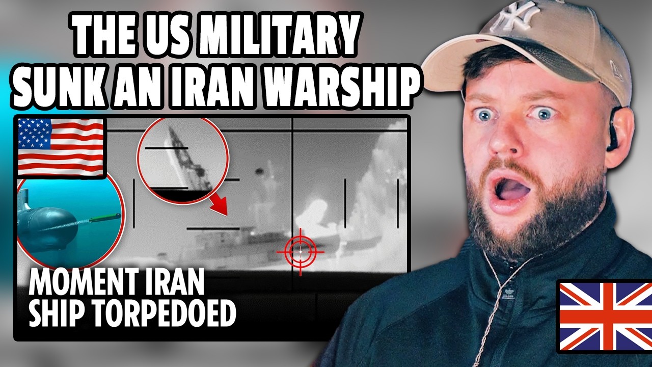 Brit Reacts to the Moment a US Submarine SINKS Iranian Warship!