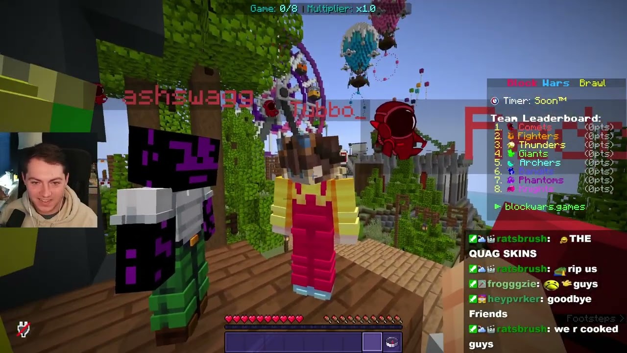 KyleEff Block Wars Brawl w/@TubboLIVE, @reddoons, @ashswag, and @PrinceZam