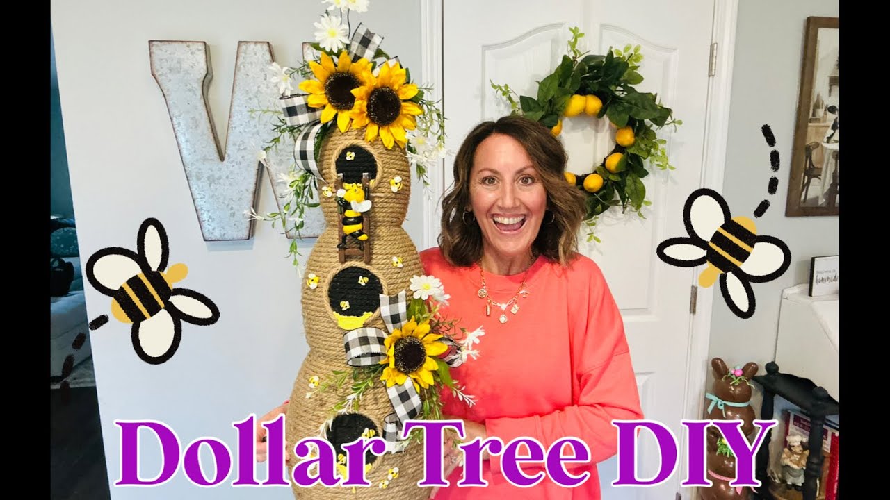 Big Beautiful BEE SKEP DIY | So EASY To Make 🐝  Dollar Tree Craft | Dollar Tree Bee DIY