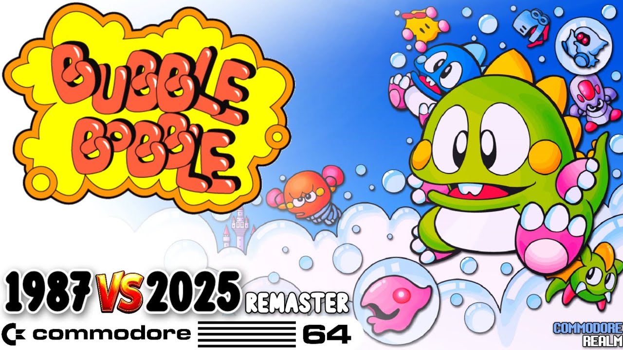 Bubble Bobble - Commodore 64 1987 VS Commodore 64 2025 #c64 #commodore64 #bubblebobble 