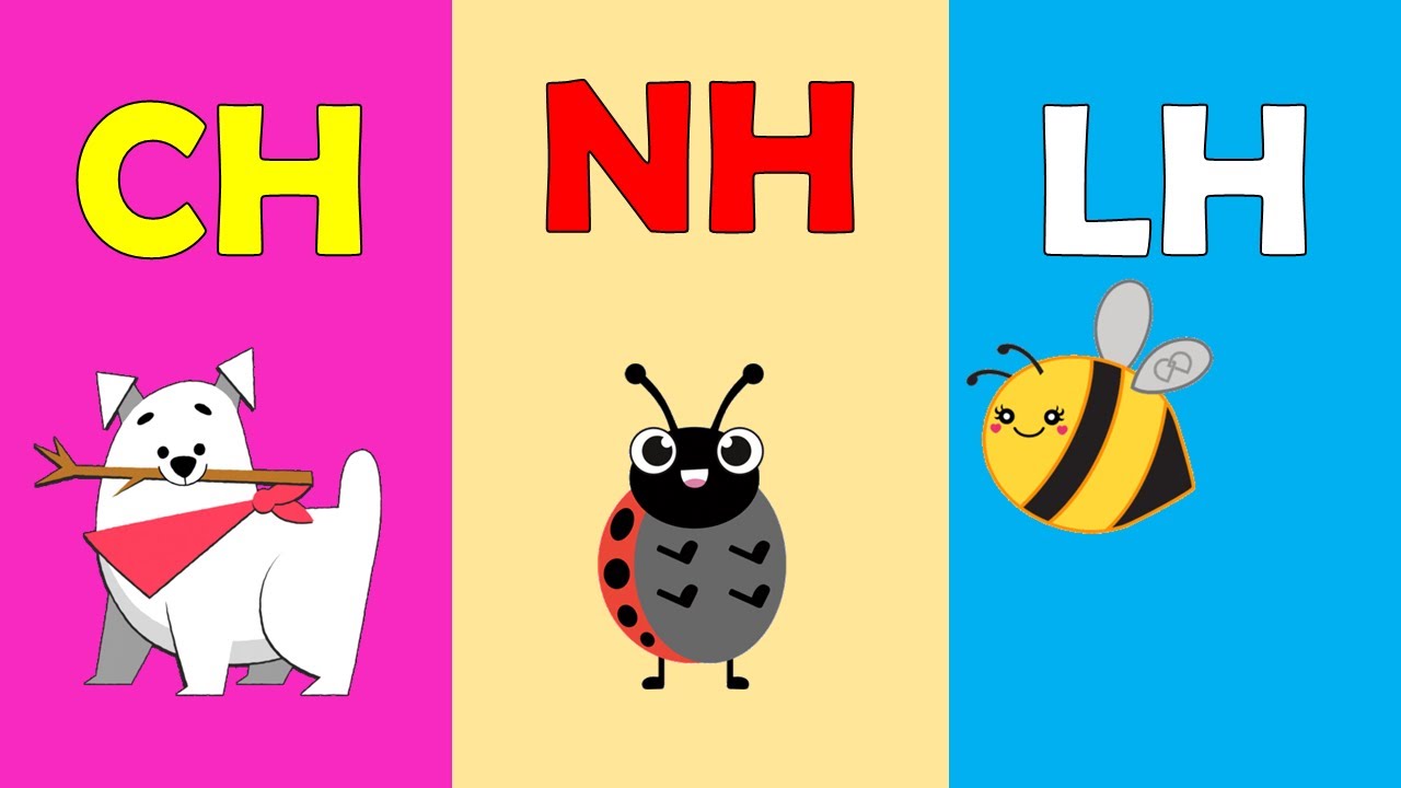 FAMÍLIAS SILÁBICAS: CH NH LH. DÍGRAFOS.COMPILAÇÃO DE VÍDEOS: 3 EM 1.  #alfabetização  #sílabas