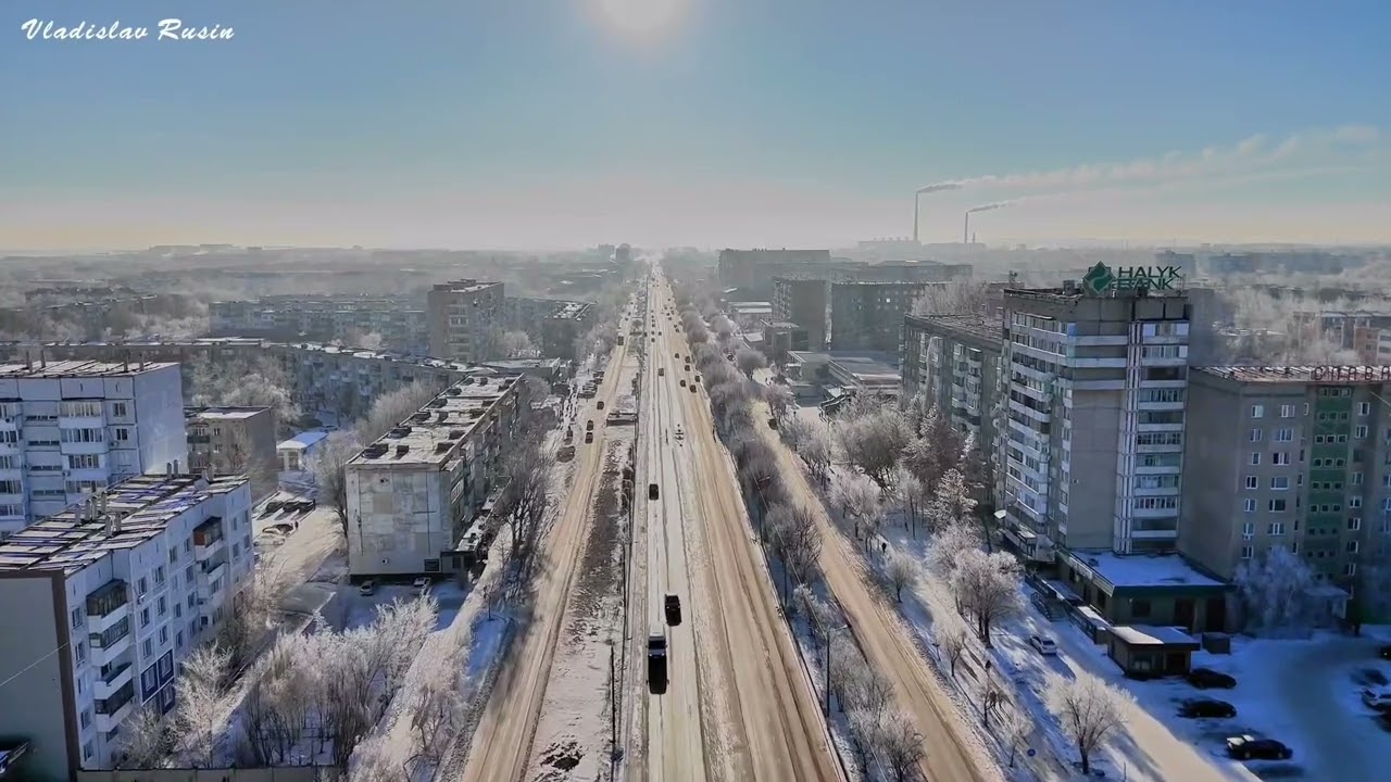 Экибастуз. улица М. Жусупа с дрона