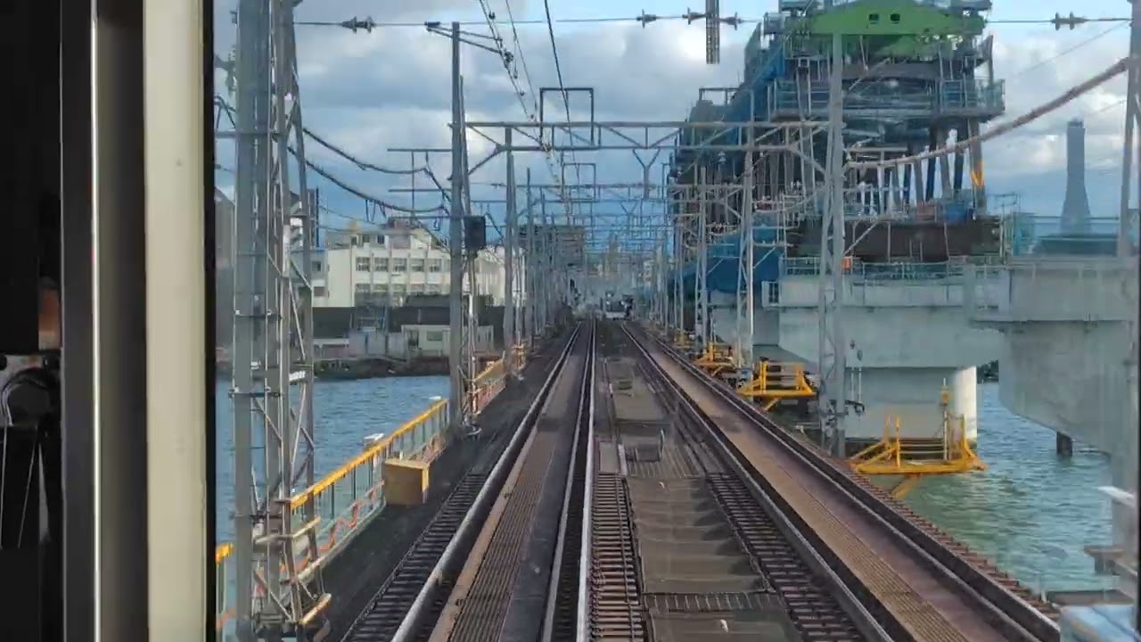 (前面展望:快速急行)武庫川駅→大阪難波駅