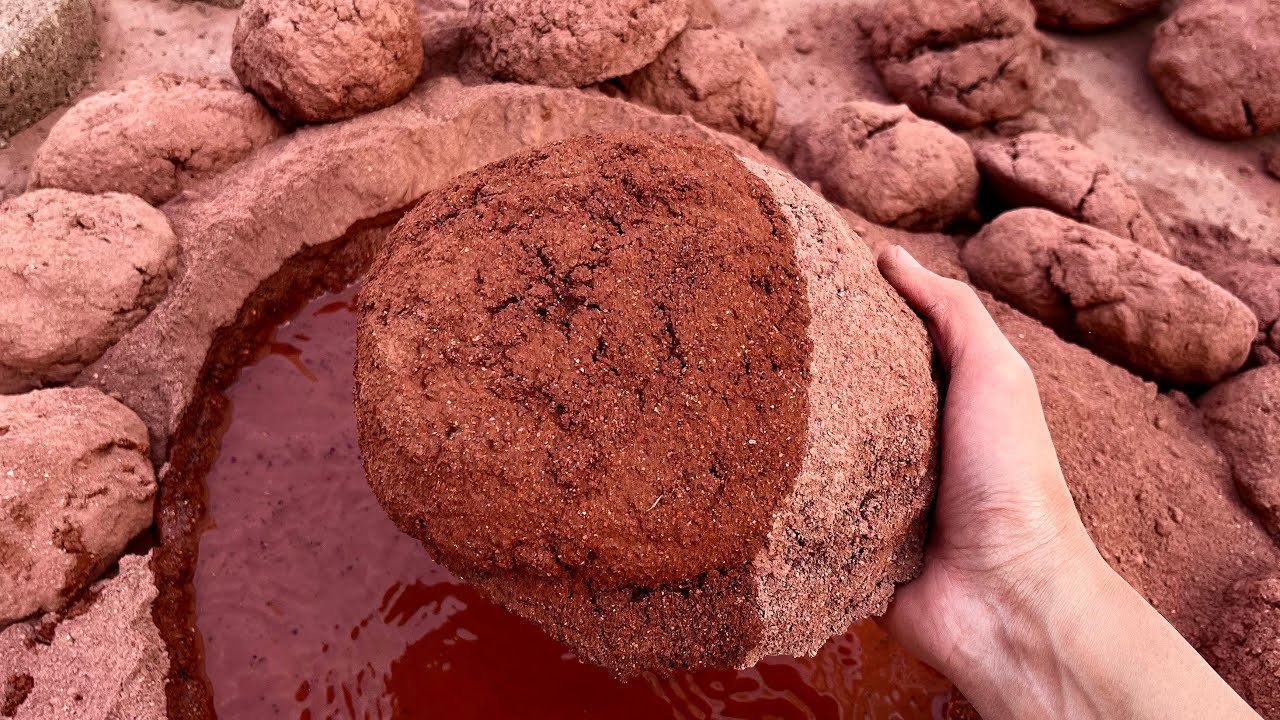 New || Pure Reddirt chunks and Stones Dry Floor /Pool crumbling/dipping asmr sounds#asmr