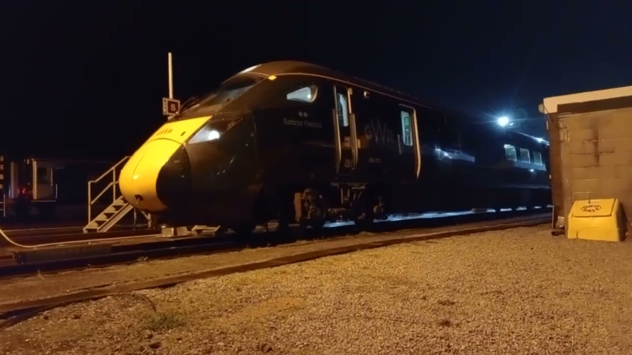 Hitachi IET train arriving at Longrock depot, Cornwall UK to park up for the night . 