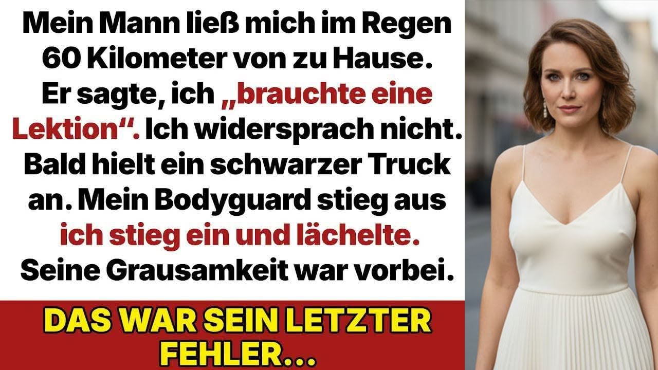 Mein Mann ließ mich im Regen, um mir eine Lektion zu erteilen, aber mein Bodyguard kam!
