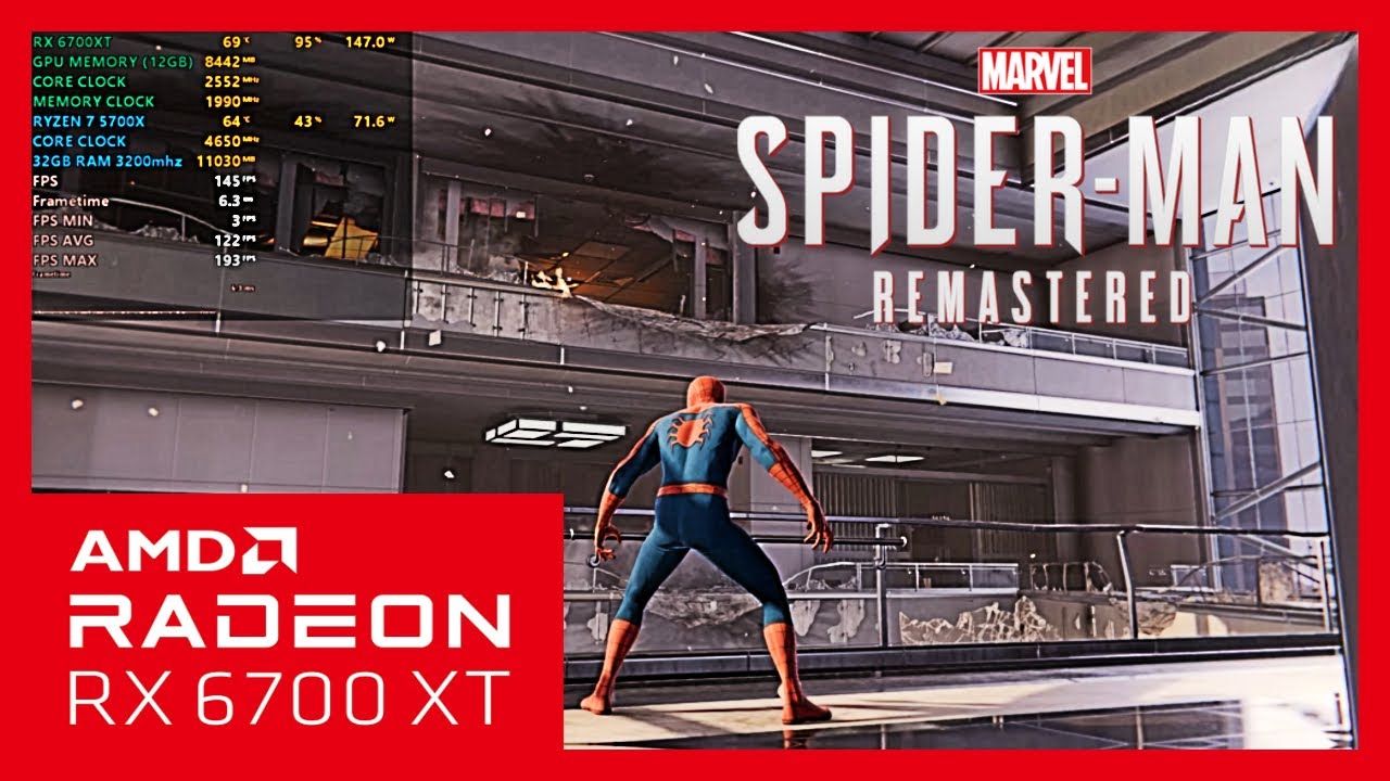 Marvel’s Spider Man Remastered | RX 6700XT | Ryzen 7 5700X | 32GB RAM | 1080p 60fps