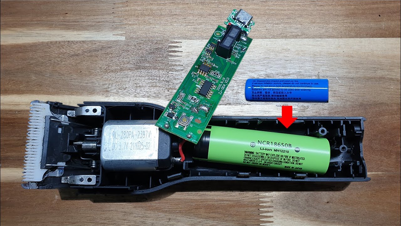 HD thay & chế pin 18650 cho máy tông đơ cạo râu tóc bị hư pin | 0969.988500