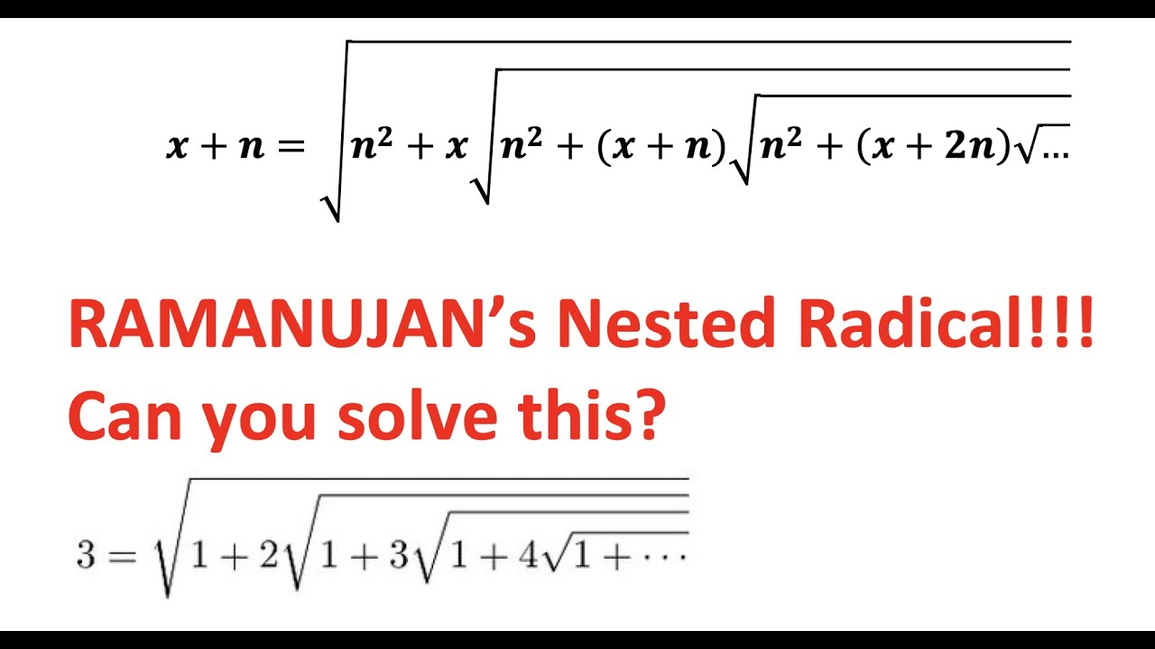 RAMANUJAN&rsquo;s Nested Radical!!