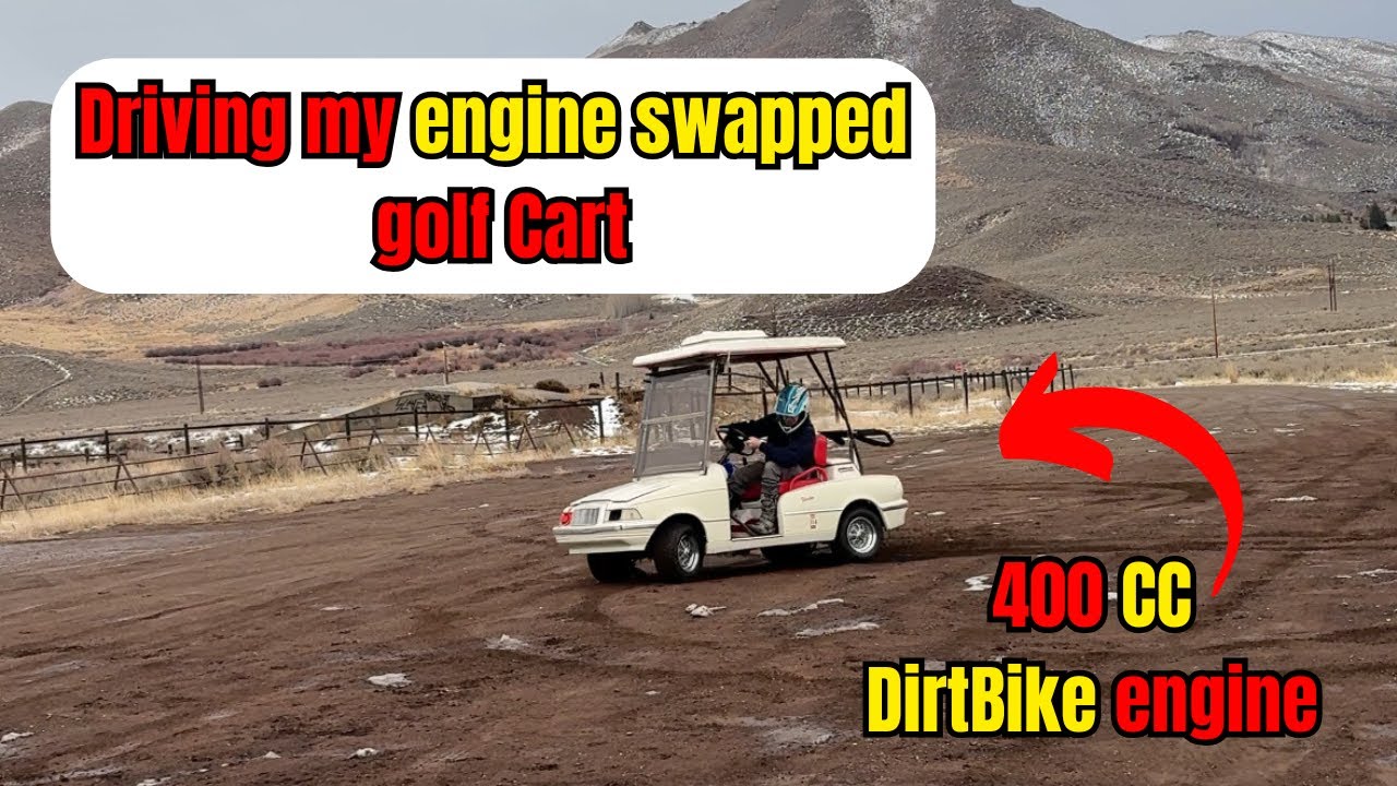 400cc Dirt Bike Engine Swapped Golf Cart – First Real Drive
