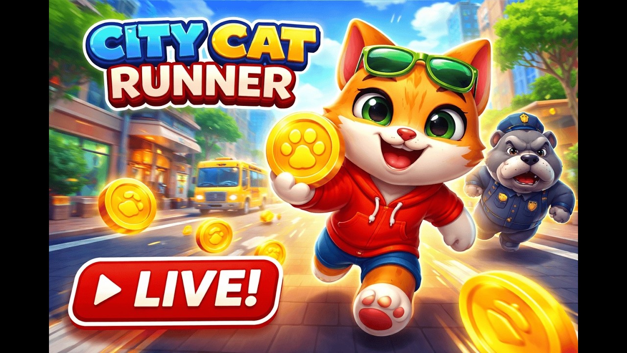 City Cat Runner Live Stream | Endless Runner Gameplay, High Scores & Fun Challenges 🐱🔥