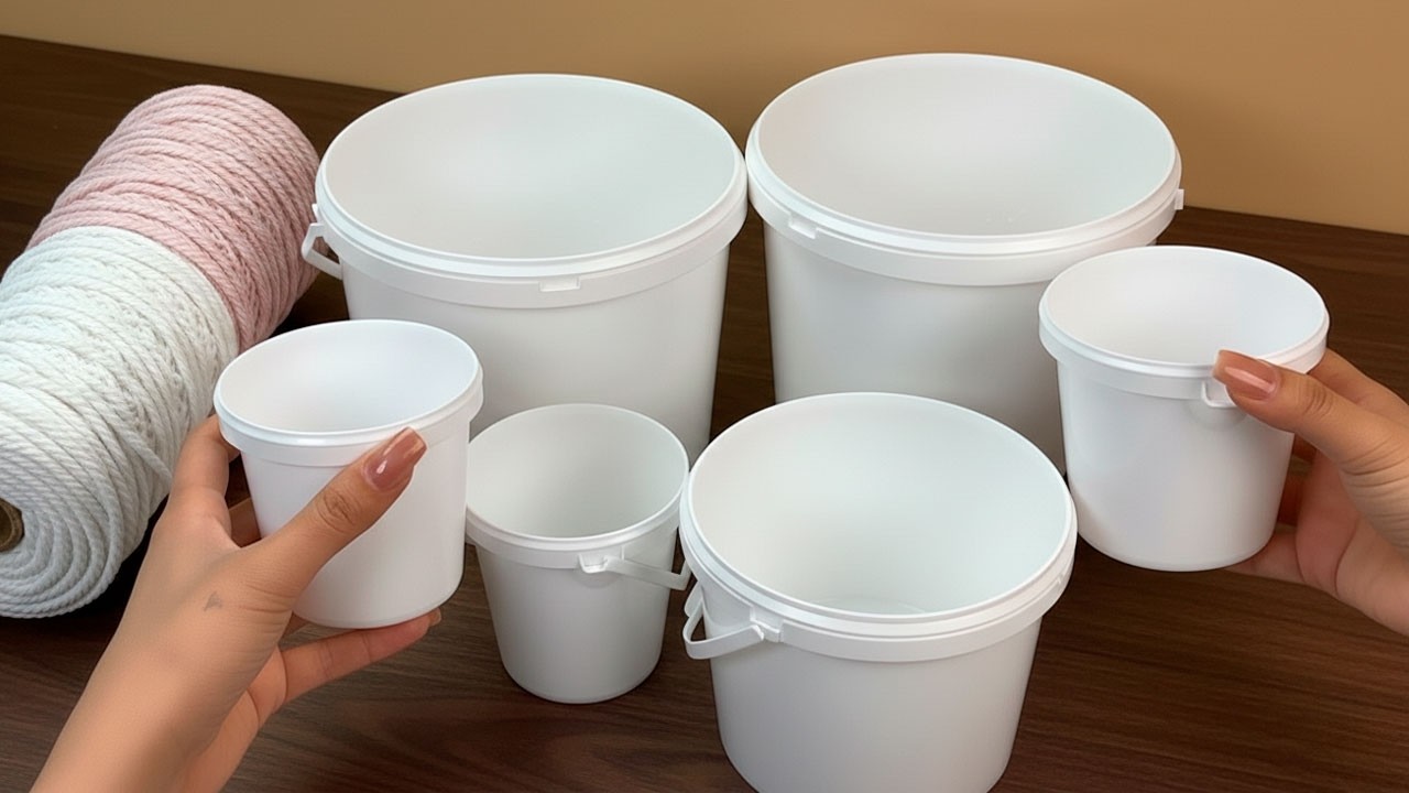 I SAW IT IN AN EXPENSIVE STORE AND MADE IT MYSELF!😍 DECOR IDEA FROM PLASTIC BUCKETS! DIY