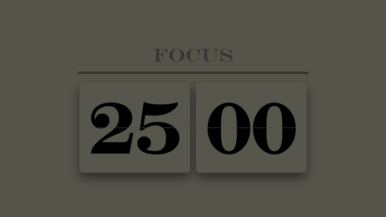 30 Minute Pomodoro | 25 Min Focus with 5 Min Break Flip Clock⏳| Deep Focus & Study With Me