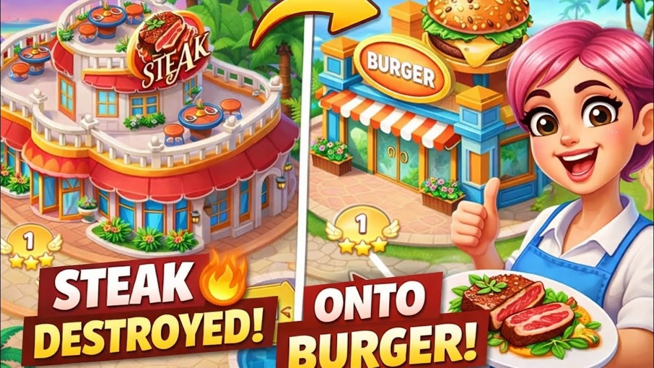 Steak Restaurant Completed | Unlocking Burger in Cooking Madness!