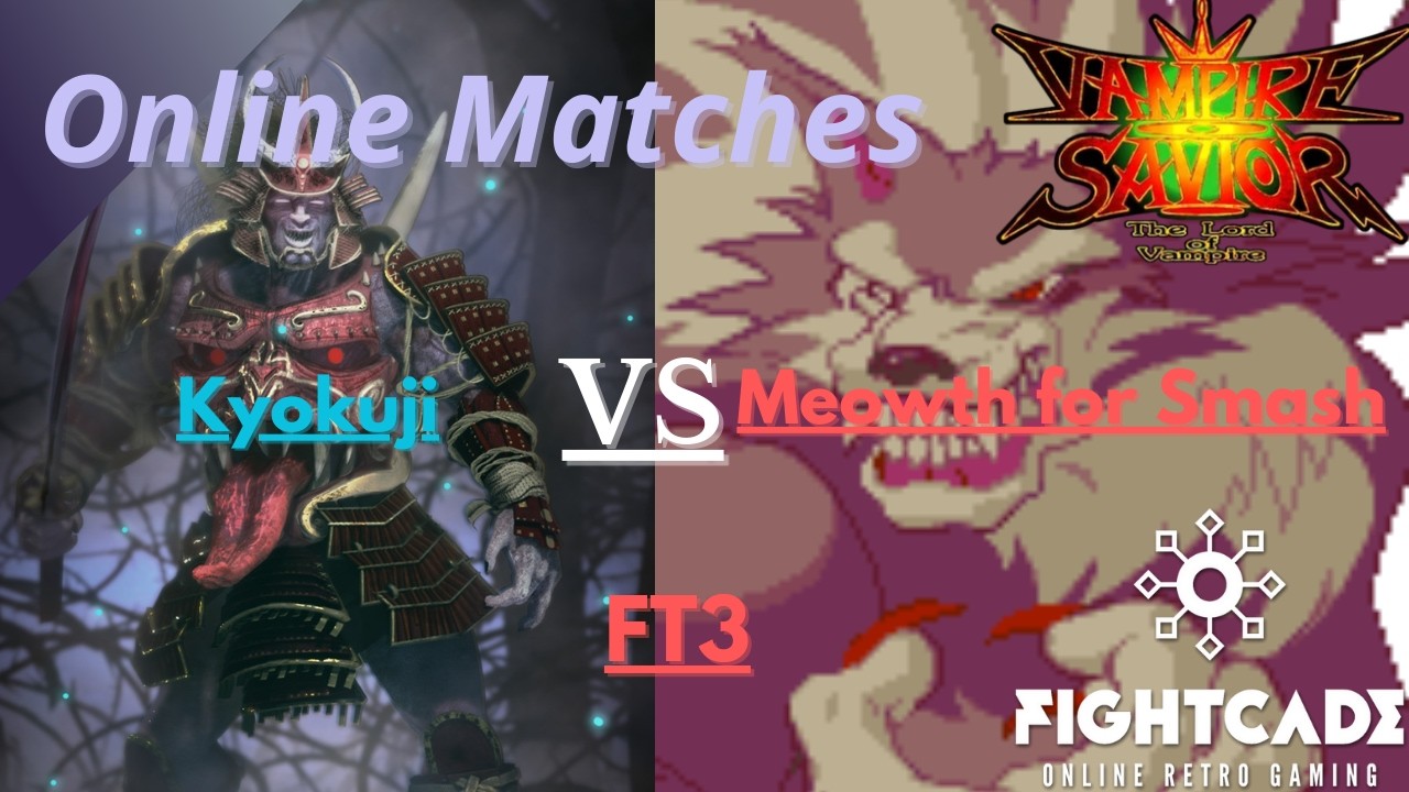 Vampire Savior (Fightcade 2): Kyokuji(BI) VS @Ceruleancast (DGA) (FT3)