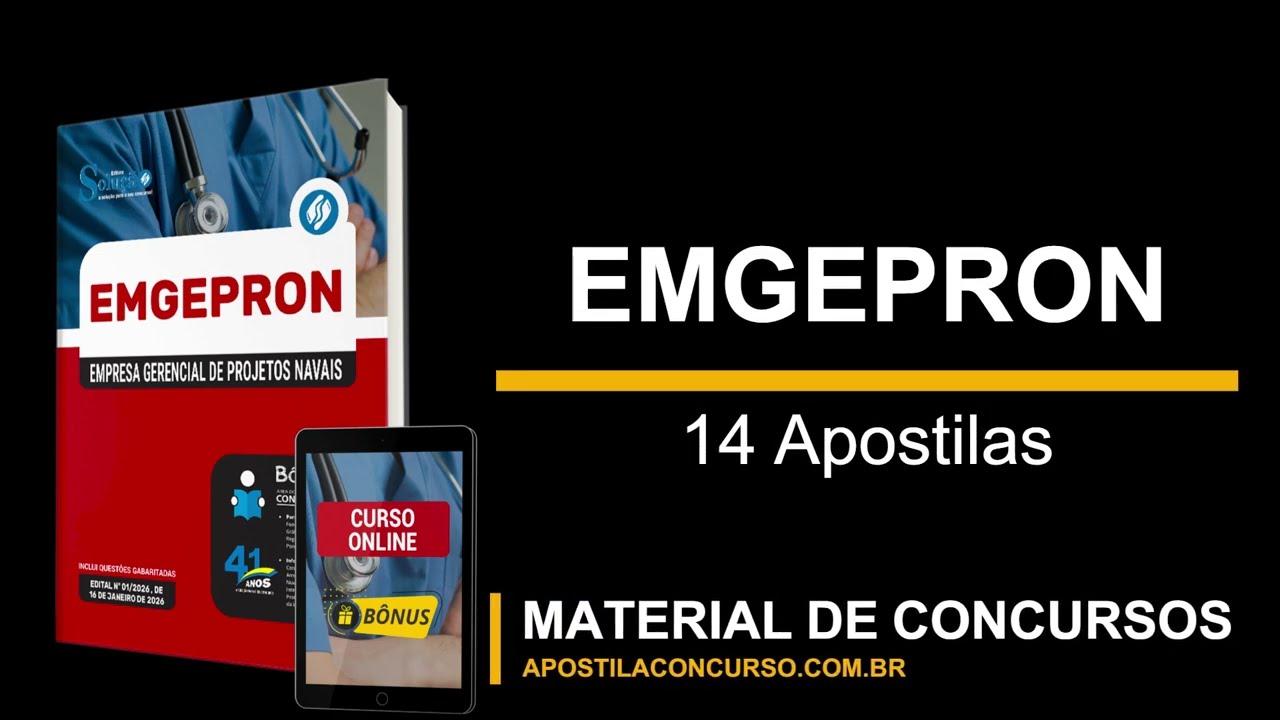 Apostila Concurso EMGEPRON PDF e Impressa
