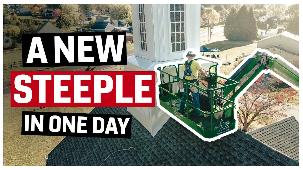 Removing and installing a new church steeple in ONE DAY