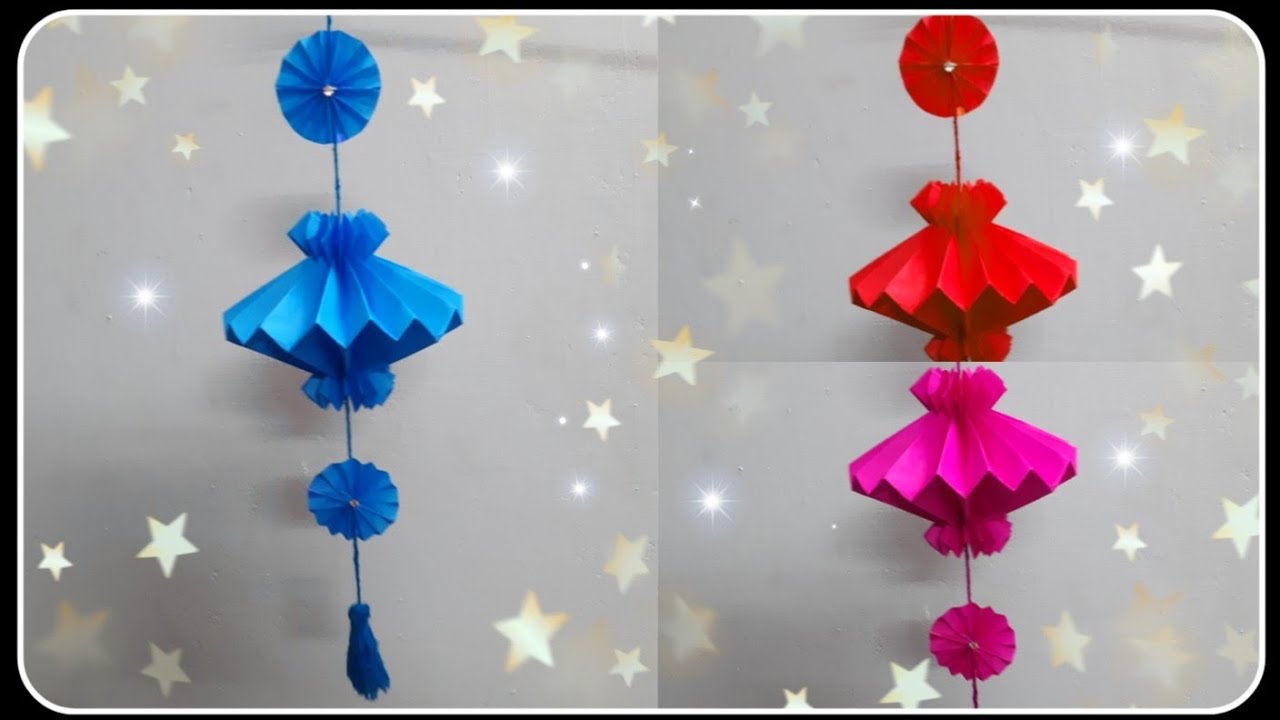 DIY Paper Lantern - Wall hanging for christmas🎐🎐🎐 - Akash Kandil making - Diwali Decorations