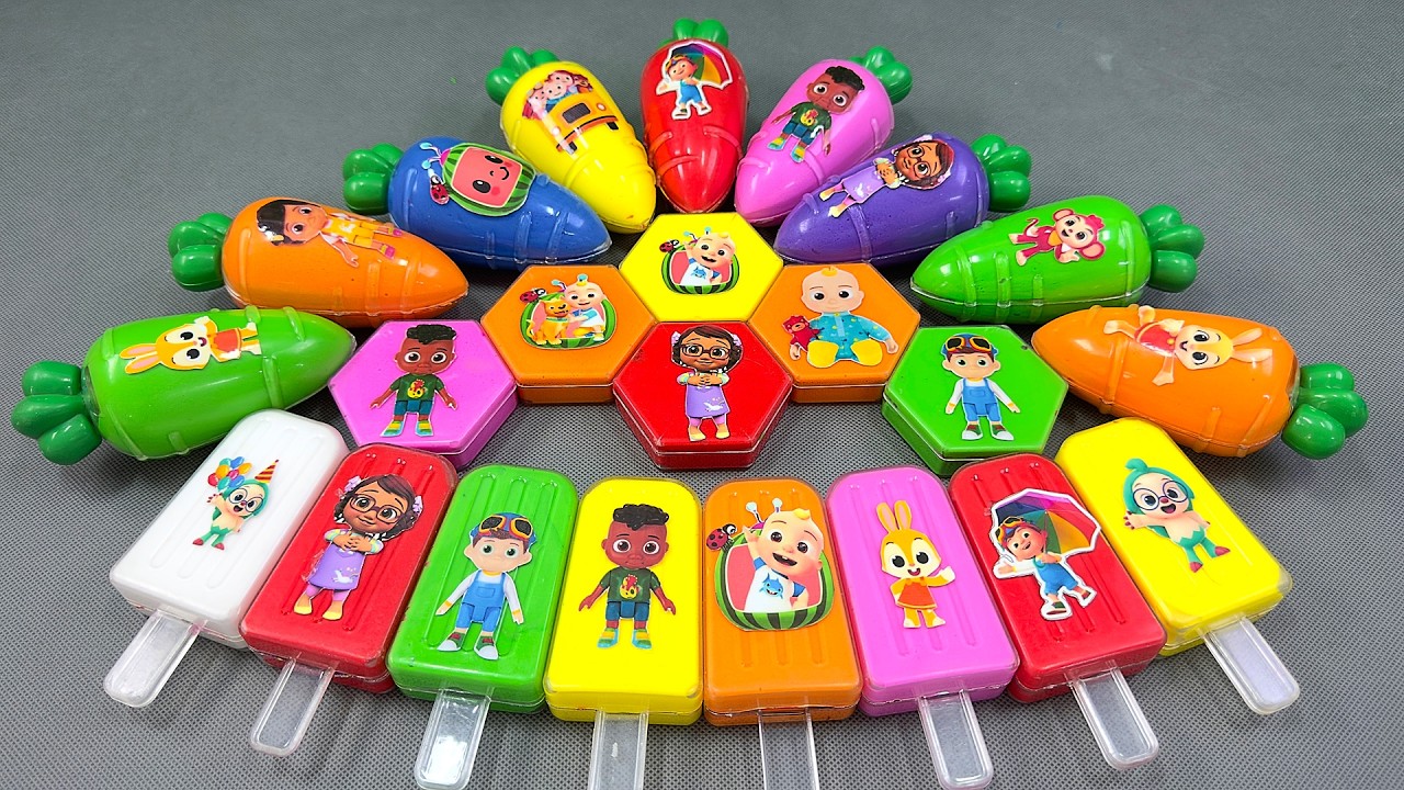 Rainbows SLIME 🌈 Digging Cocomelon in Rainbow Carrots Colorful! Satisfying, ASMR