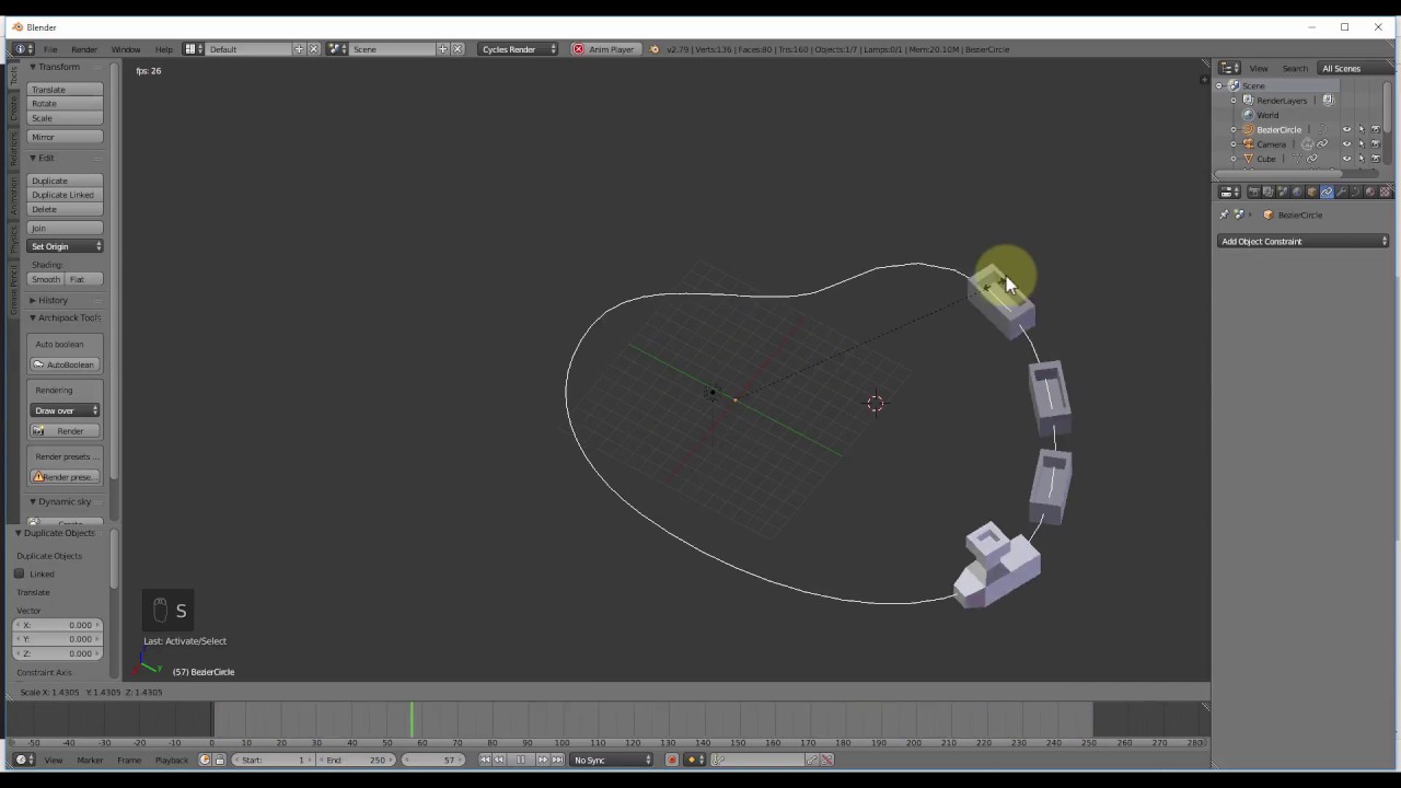 Dica Rápida Blender: Animar objeto/câmera por um caminho  - Follow Path Constraint