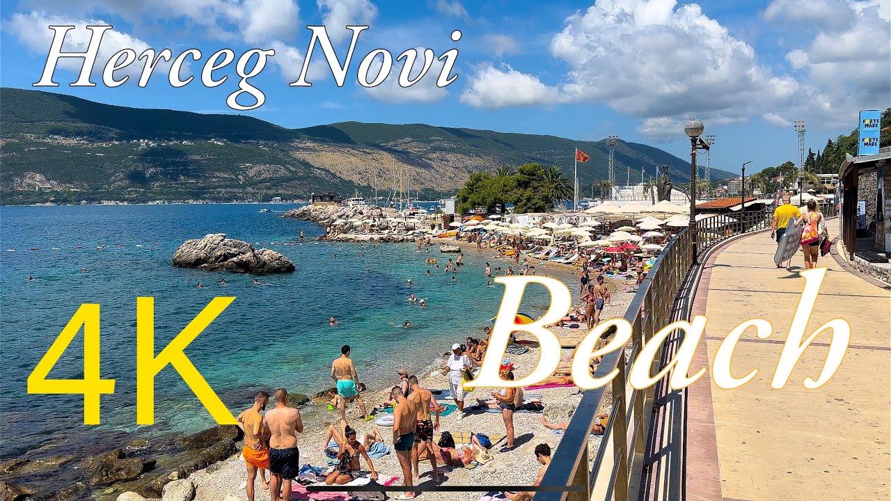 Пляж Герцег-Нови 🏝️ Черногория 🇲🇪 Пешеходная экскурсия 4K