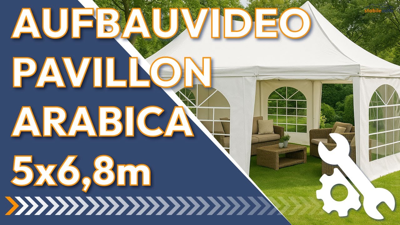 Aufbauvideo Premium Pavillon Arabica 5x6,8 - Der stilvollste Pavillon für deinen Garten