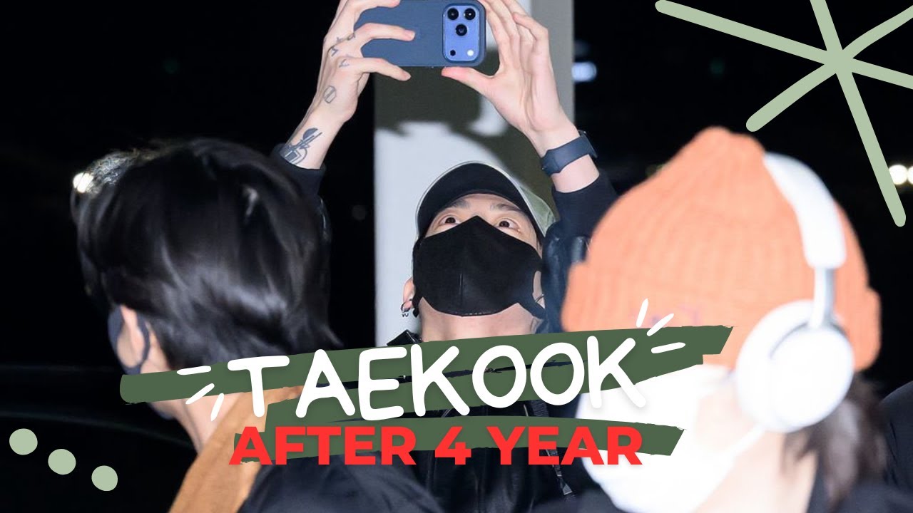 BTS taekook Airport moment after 4 years. BTS OT7