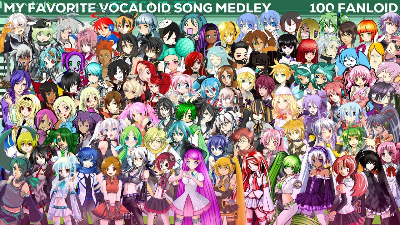 【100 Derivative Characters (Fanloid)】 My Favorite Vocaloid Song Medley 『Fanloid Cover』