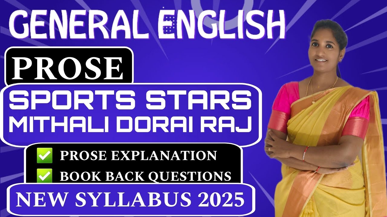 Sports Stars Mithali Dorai Raj 6th std l TNPSC General English Group 2/2A, 4 l Vallamai IAS Academy