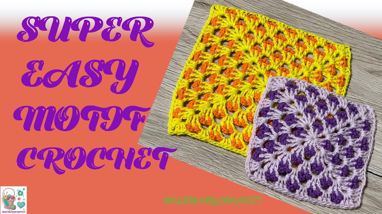 SUPER EASY MOTIF CROCHET TUTORIAL  آموزش یک موتیف بسیار ساده