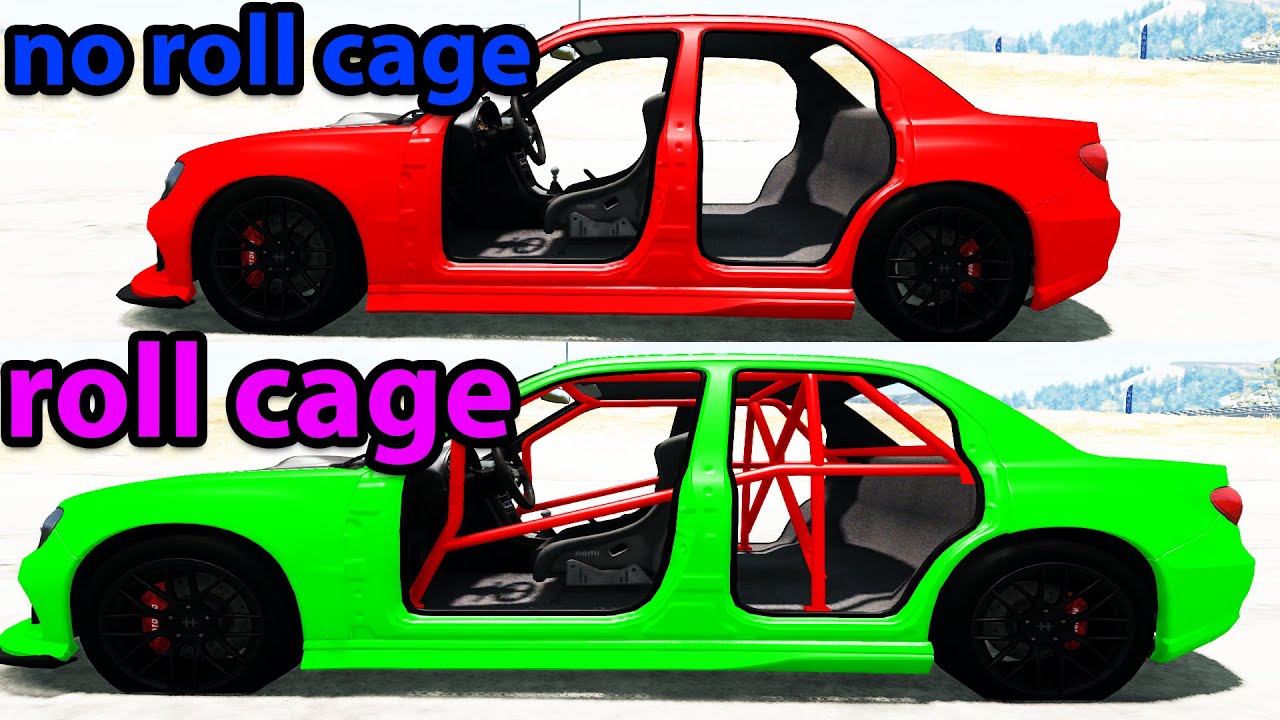 ROLLCAGE VS NO ROLLCAGE | BeamNG DRIVE