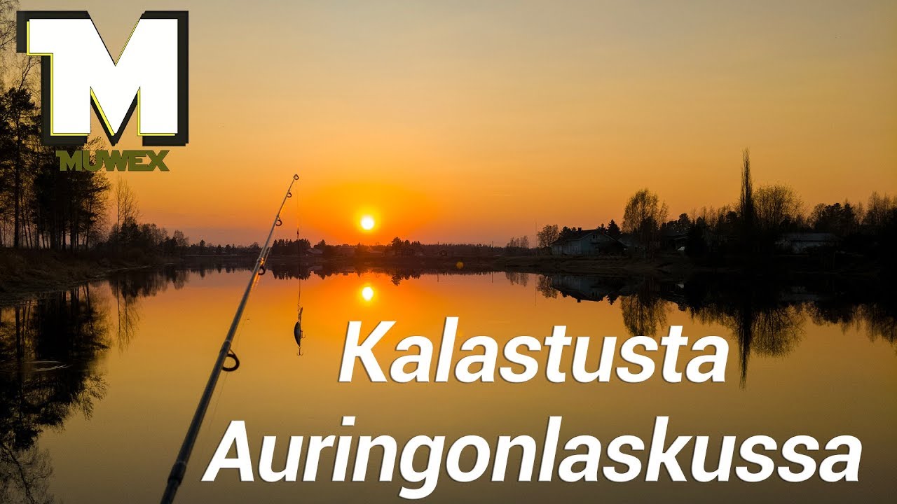 Kalastusta auringonlaskussa huhtikuun lopussa 2019 - Kyr&ouml;njoki