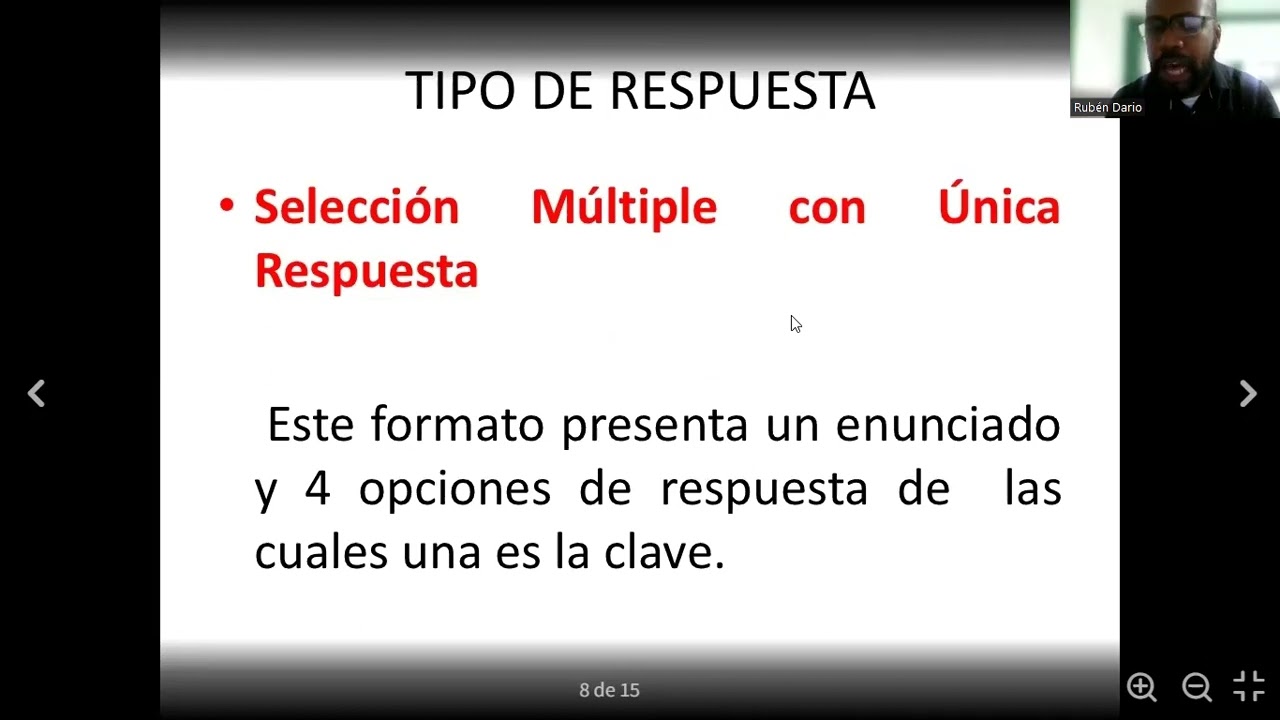 Análisis y elaboración de preguntas tipo ICFES (Prueba-saber) Profesor Rubén Darío.