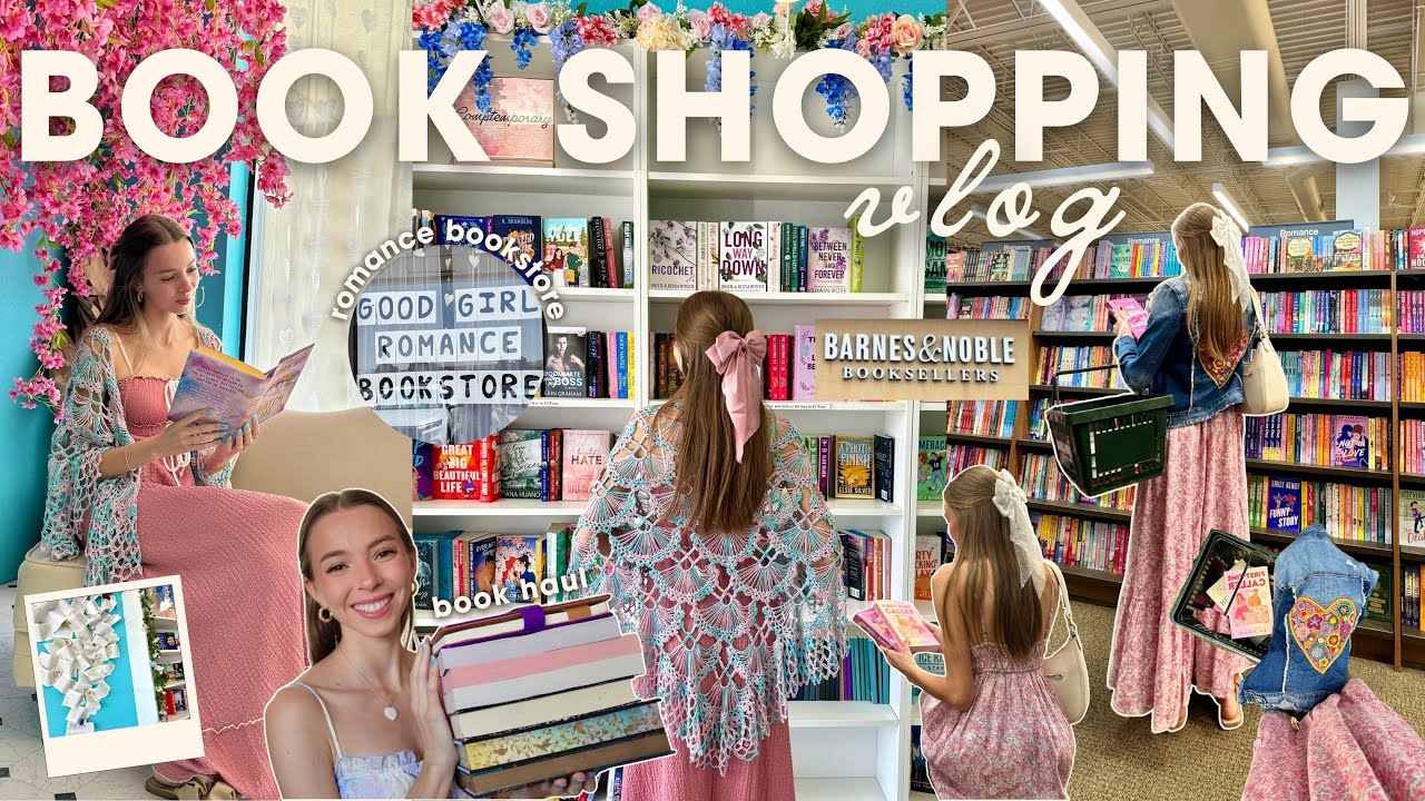 SPRING book shopping vlog 💐 barnes trip, romance bookstore, book haul + more
