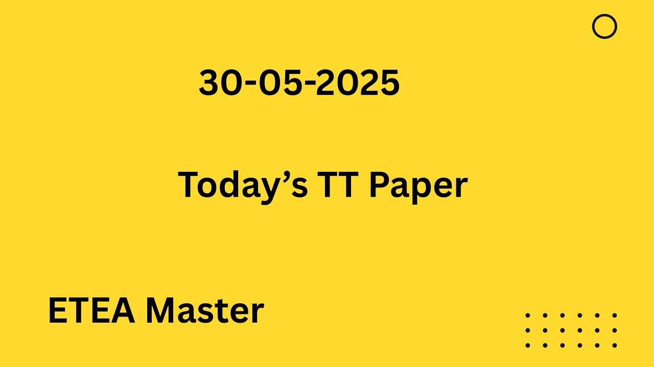 Today’s Theology Teacher Paper 30-05-2025|ETEA Master|