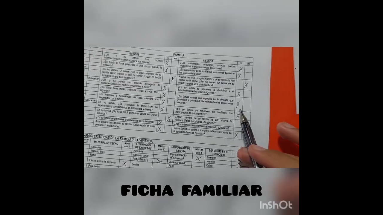SALUD PUBLICA: LLENADO DE LA FICHA FAMILIAR