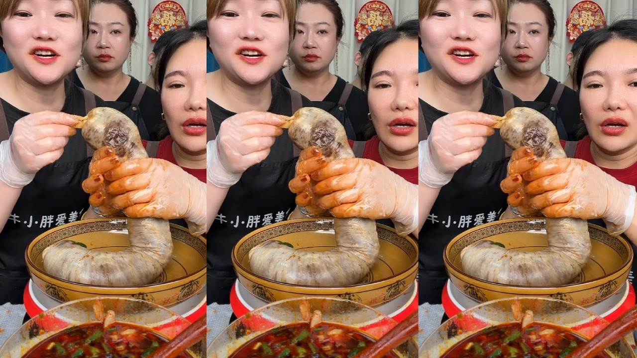 LIVE Braised Pork Knuckle ASMR Mukbang | Juicy Pig Trotters Eating Sounds | Xinjie ASMR
