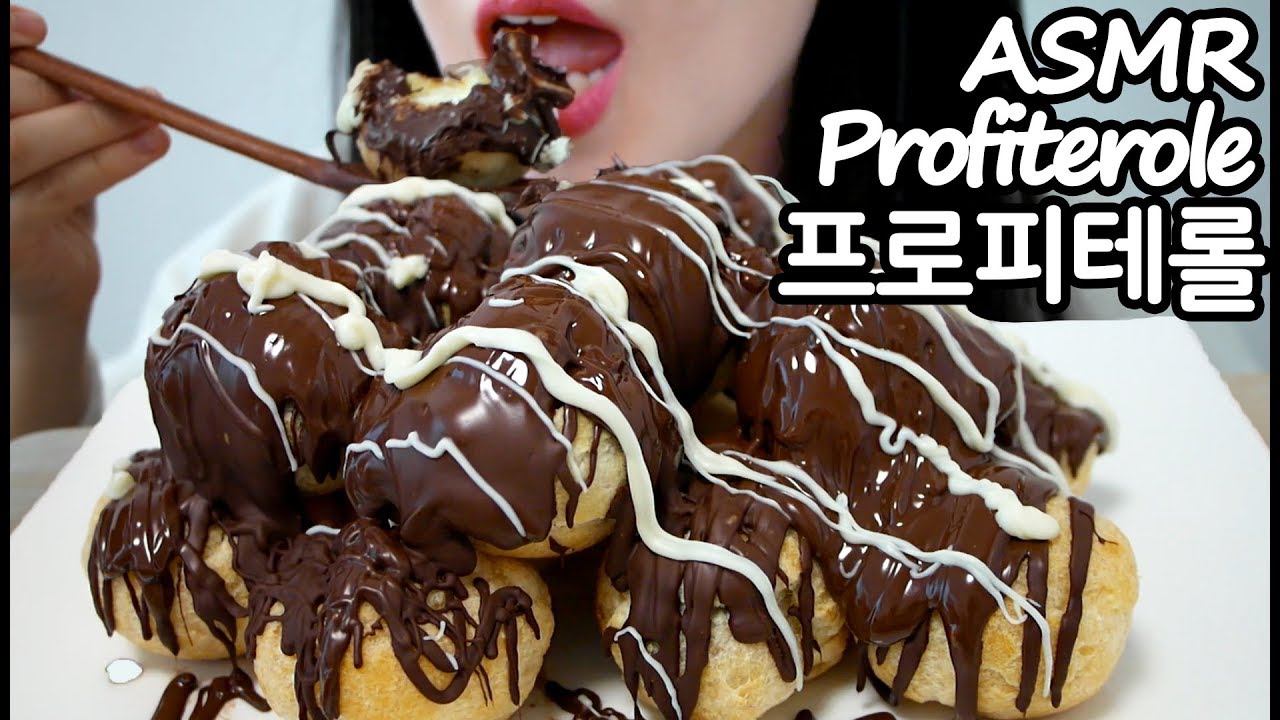 초콜릿 케이크 프로피테롤 리얼사운드 먹방 ASMR Profiterole Chocolate Cake (EATING SOUNDS) NO TALKING MUKBANG