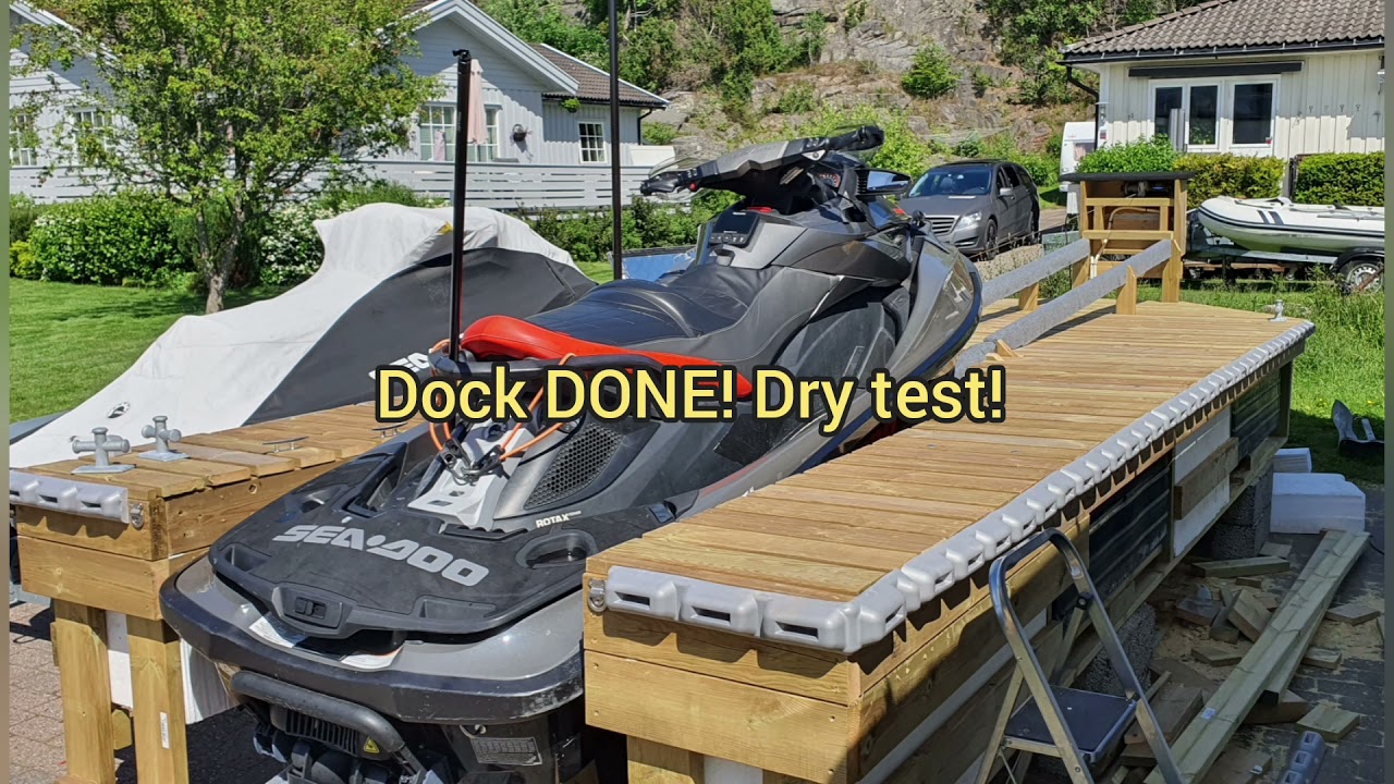 Home made jetski dock for two skis, with lift.
