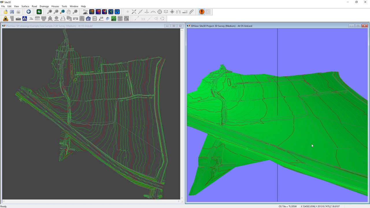 Load a Survey and Contour the 3D Surface in Site3D
